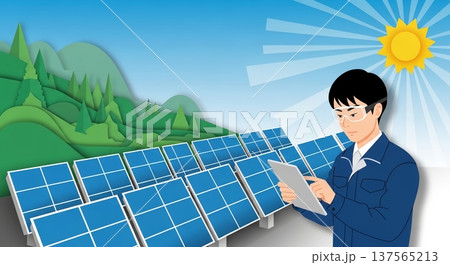 太陽光発電点検！未来を照らす技術 137565213