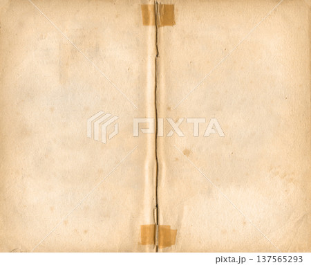 Aged paper texture with fold and tape Aged paper texture with fold and tape 137565293