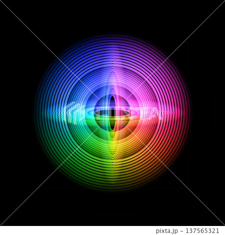 円形と楕円形の光る幾何学図形 137565321