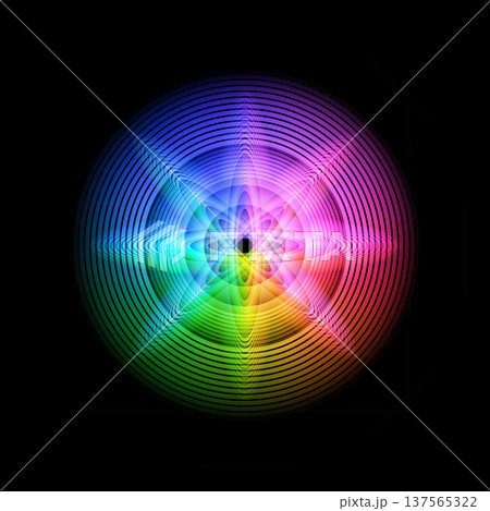円形と楕円形の光る幾何学図形 137565322