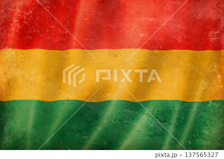 Old vintage flag of Bolivia, worn and stained Old vintage flag of Bolivia, worn and stained 137565327