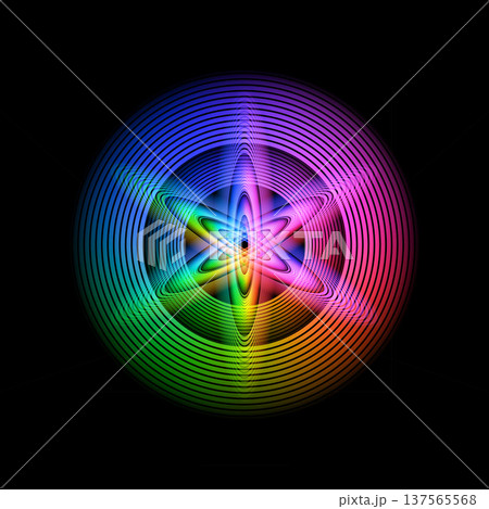 円形と楕円形の光る幾何学図形 137565568