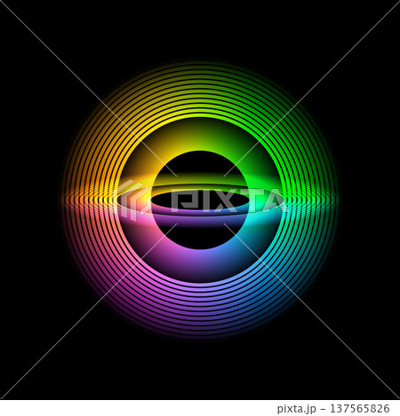 円形と楕円形の光る幾何学図形 137565826