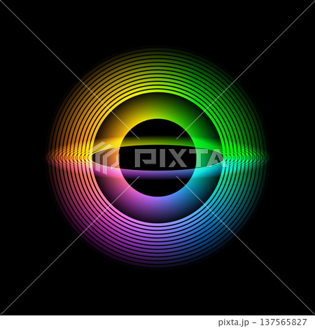 円形と楕円形の光る幾何学図形 137565827