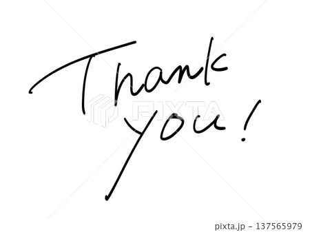 手書き英語 thank you 文字素材 シンプル筆記体レタリング 手書き英語 thank you 文字素材 シンプル筆記体レタリング 137565979