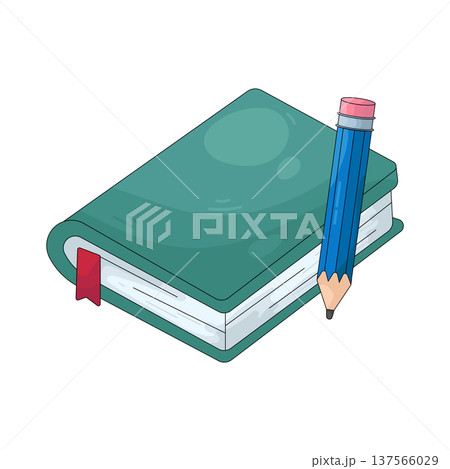 Illustration of book and pencil Illustration of book and pencil 137566029