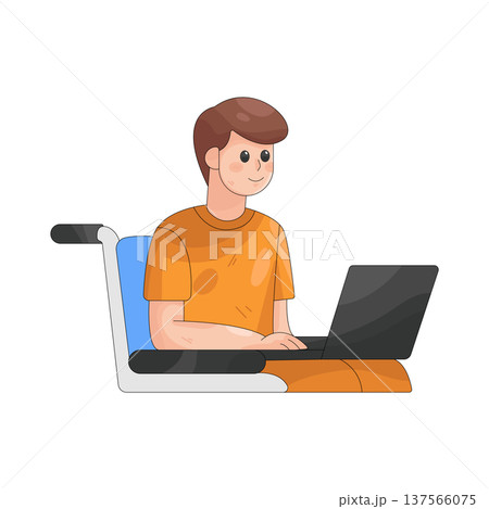 Illustration of disabled worker Illustration of disabled worker 137566075