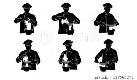 Black Solid Bakers Straining Mixtures Set of Six on White Background 137566273