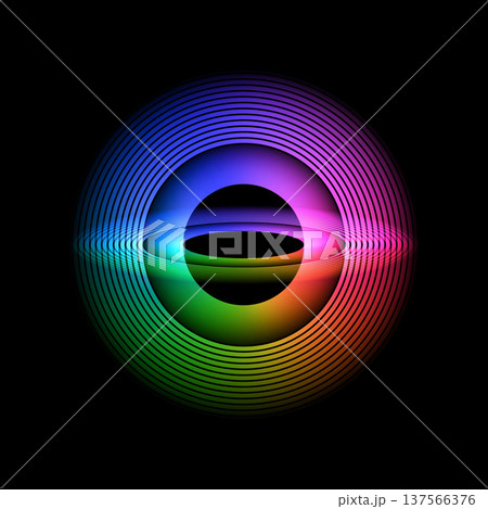 円形と楕円形の光る幾何学図形 137566376