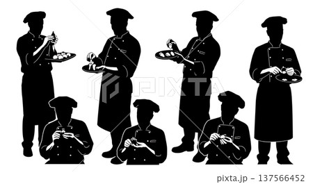 Black Solid Bakers Molding Marzipan Set of Six on White Background 137566452