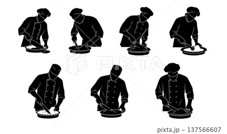 Black Solid Bakers Trimming Pie Edges Set of Six on White Background Black Solid Bakers Trimming Pie Edges Set of Six on White Background 137566607