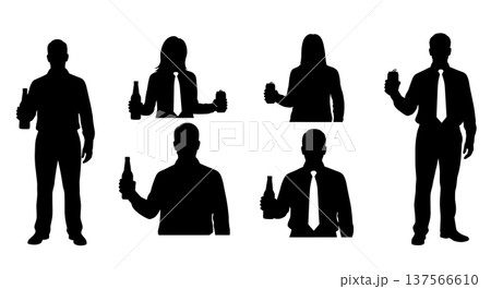 Black Solid Canvasser Silhouettes Set of Six Black Solid Canvasser Silhouettes Set of Six 137566610