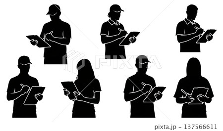 Black Solid Canvasser Silhouettes Set of Six Black Solid Canvasser Silhouettes Set of Six 137566611