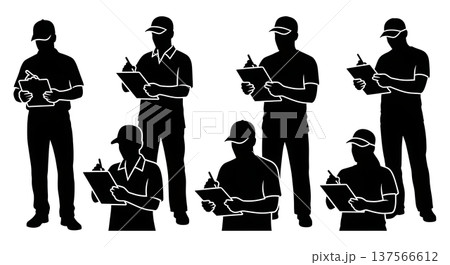 Black Solid Canvasser Silhouettes Set of Six Black Solid Canvasser Silhouettes Set of Six 137566612