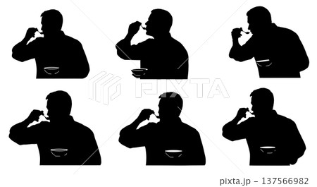 Black Solid Chef Finger Taste Silhouettes Set of Six Black Solid Chef Finger Taste Silhouettes Set of Six 137566982