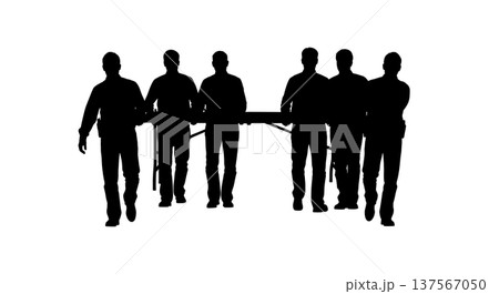 Black Solid Agents Carrying Table Silhouettes Set of Six Black Solid Agents Carrying Table Silhouettes Set of Six 137567050