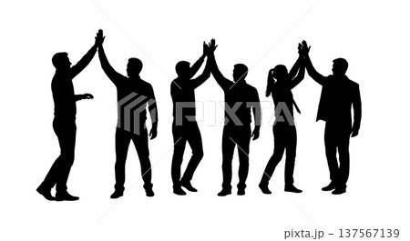 Black Solid Agents High Five Silhouettes Set of Six Black Solid Agents High Five Silhouettes Set of Six 137567139