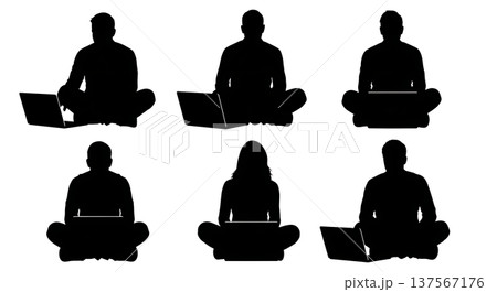 Black Solid Agents Floor Laptop Silhouettes Set of Six Black Solid Agents Floor Laptop Silhouettes Set of Six 137567176