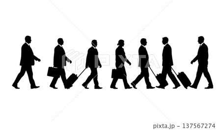 Black Solid Agents Rolling Case Silhouettes Set of Six 137567274