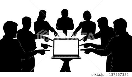 Black Solid Agents Pointing Laptop Silhouettes Set of Six Black Solid Agents Pointing Laptop Silhouettes Set of Six 137567322
