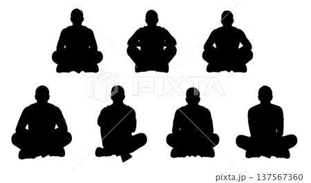 Black Solid Agents Crossed Legs Silhouettes Set of Six 137567360