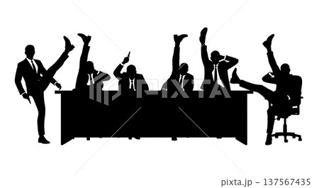 Black Solid Agents Leg Stretch Silhouettes Set of Six Black Solid Agents Leg Stretch Silhouettes Set of Six 137567435