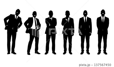 Black Solid Laughing Agent Silhouettes Set of Six 137567450
