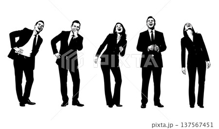 Black Solid Laughing Agent Silhouettes Set of Six Black Solid Laughing Agent Silhouettes Set of Six 137567451