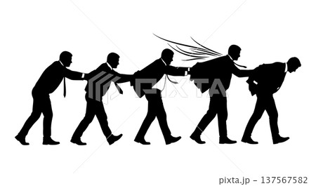 Black Solid Agents Walking Wind Silhouettes Set of Six Black Solid Agents Walking Wind Silhouettes Set of Six 137567582