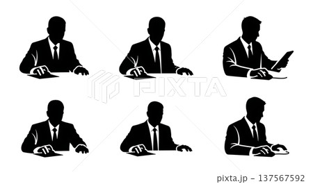 Black Solid Agents Using Mouse Silhouettes Set of Six Black Solid Agents Using Mouse Silhouettes Set of Six 137567592