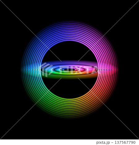 円形と楕円形の光る幾何学図形 137567790