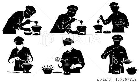 Black Solid Bakers Dipping Treats Set of Six on White Background Black Solid Bakers Dipping Treats Set of Six on White Background 137567818
