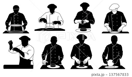 Black Solid Bakers Cutting Scones Set of Six on White Background 137567833