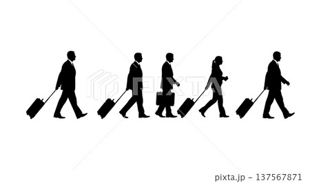 Black Solid Agents Rolling Case Silhouettes Set of Six 137567871