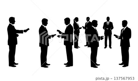 Black Solid B2B Sales Agent Silhouettes Set of Six Black Solid B2B Sales Agent Silhouettes Set of Six 137567953
