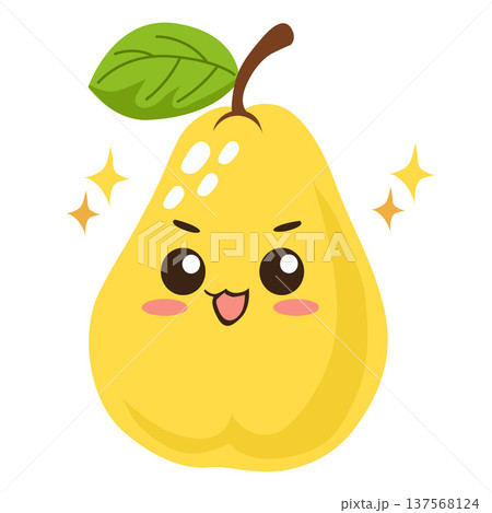 kawaii pear fruit flat style kawaii pear fruit flat style 137568124