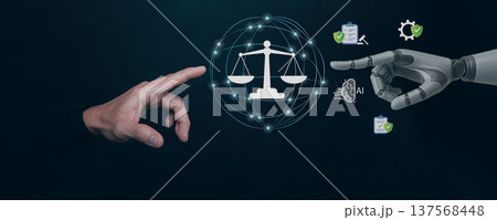 Artificial Intelligence Regulation and Ethical AI Governance Concept 137568448