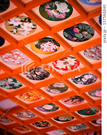 神社の花天井絵 神社の花天井絵 137568840