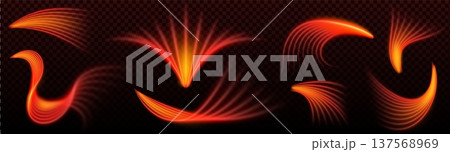 Hot air flow circulation effects set 137568969