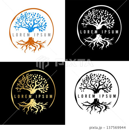 Tree logo design set. vector illustration Tree logo design set. vector illustration 137569944