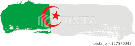 Horizontal Algeria brush flag, vector illustration on a white background Horizontal Algeria brush flag, vector illustration on a white background 137570342