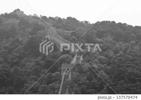 Mutianyu section of the Great wall of China, about 50 kilometers north from Beijing, China 137570474