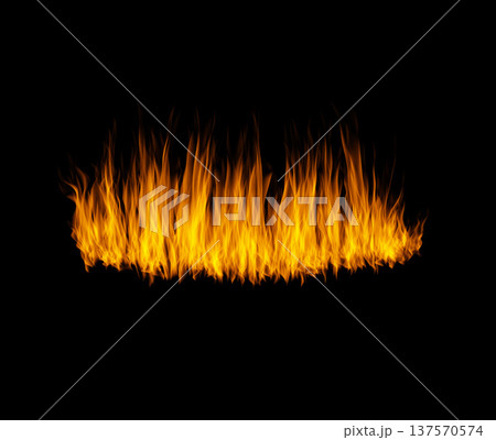 Orange flame, heat or light on black background with texture, pattern and burning energy. Fire line, fuel and flare isolated on dark wallpaper design or explosion at bonfire, thermal power or inferno Orange flame, heat or light on black background with texture, pattern and burning energy. Fire line, fuel and flare isolated on dark wallpaper design or explosion at bonfire, thermal power or inferno 137570574