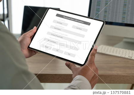 online personal information form for identity verification online, Web data protection in e commerce, Member Log in account registration. online personal information form for identity verification online, Web data protection in e commerce, Member Log in account registration. 137570881