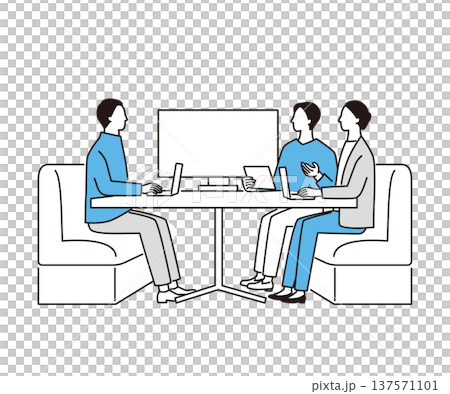 Business team having a meeting on a sofa 137571101