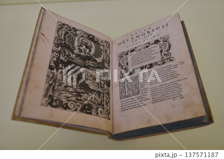 Italian early printed edition of Ovids Metamorphoses on display at the Rijksmuseum in Amsterdam 137571187