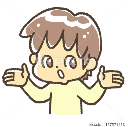 両手を小さく広げる男の子 137571438