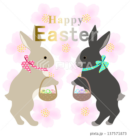 イースター_エッグハント中のウサギ 137571873