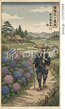 江戸時代の百姓と紫陽花 137572009