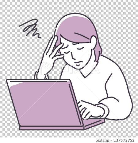 憂心忡忡的女士拿著筆記型電腦 憂心忡忡的女士拿著筆記型電腦 137572752